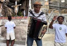 Ruan Vitor Vaqueirinho emociona fiéis ao subir escadarias de joelhos em Bom Jesus da Lapa Ruan Vitor Vaqueirinho emociona fiéis ao subir escadarias de joelhos em Bom Jesus da Lapa