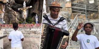 Ruan Vitor Vaqueirinho emociona fiéis ao subir escadarias de joelhos em Bom Jesus da Lapa Ruan Vitor Vaqueirinho emociona fiéis ao subir escadarias de joelhos em Bom Jesus da Lapa